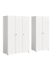 ebuy24 Kleiderschrank Darwin Weiß 200 x 51 cm
