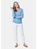 GOLDNER Kaschmirpullover Kaschmirpullover mit U-Boot Ausschnitt in pazifikblau