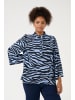 KAFFE curve Bluse kurzarm KColena Regular fit in Blue / Black graphic
