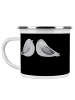 Mr. & Mrs. Panda Camping Emaille Tasse 9. Hochzeitstag Keramikho... in Schwarz