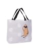 Mr. & Mrs. Panda Strandtasche Faultier Vogel ohne Spruch in Grau Pastell