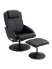 HOMCOM Relaxsessel mit Hocker-L78 × B67 × H98 cm-Schwarz