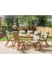 Beliani 7-tlg Gartentisch Set JAVA PREMIUM in Braun/Grün