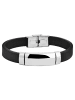 Adeliás Unisex Armband aus Leder 21 cm in schwarz