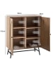 KADIMA DESIGN Sideboard 80x103x39 cm Highboard Eiche-Dekor mit Rattan Geflecht