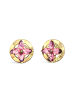 Guess Damen-Ohrringe Ohrstecker Flowers Pink Goldfarben