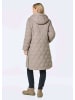 GOLDNER Wintermantel mit Stehkragen und Kapuze in taupe