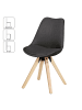 KADIMA DESIGN 2er Set Retro Esszimmerstuhl LIMA Polsterstuhl Stoff-Bezug in Anthrazit