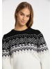 myMo Damen Strickpullover in Schwarz Wollweiss