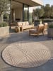 KADIMA DESIGN Outdoor-Teppich ENGADIN Blattmotiv Kurzflor Wohnzimmer Balkon in Beige