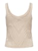 JACQUELINE de YONG Strukturiertes Strickoberteil Ärmelloses Tank Top Shirt JDYSUN in Beige