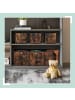 relaxdays 6 x Aufbewahrungsbox in Schwarz/ Braun - (B)33 x (H)33 x (T)33 cm