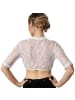 tectake Dirndlbluse mit halblangen Ärmeln, weiß