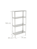 relaxdays Metallregal in Silber - (B)75 x (H)150 x (T)30 cm
