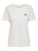 ONLY Einfarbiges Basic T-Shirt mit Brand Herz ONLKITA in Weiß