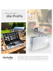 tectake Grillbesteck mit Aluminiumkoffer  lange Griffe, grau