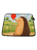 Mr. & Mrs. Panda Laptop Tasche Igel Luftballon Design ohne Spruch in Weiß