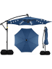 COSTWAY Sonnenschirm mit Ständer & LED-Leuchten 300 cm in Blau