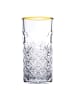 Pasabahce 4er Set Wassergläser Lang 365ml GOLD in Transparent