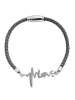 Adeliás Damen Armband Herzschlag aus Edelstahl 18 cm in silber