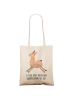 Mr. & Mrs. Panda Tasche Lama Springen mit Spruch in Creme