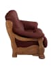 58 aufm Kessel SOFA 3-Sitzer Katlin Bezug Echtleder Eiche rustikal P43 / rot