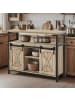 VASAGLE Sideboard Daxton in Türkisbraun-Tintenschwarz - (B)33 x (H)80 x (T)100 cm