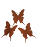 UNUS 3er Set Deko Schmetterlinge Rost in Braun