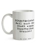 Mr. & Mrs. Panda Teetasse Spruch Bürgermeister Superheld mit Spruch in Weiß