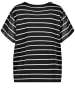 SAMOON T-Shirt Kurzarm Rundhals in Black-White Ringel