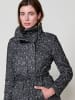 KOROSHI Long coat women's high collar in SCHWARZ