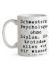 Mr. & Mrs. Panda Tasse Schwestern Psychologen mit Spruch in Weiß