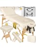 tectake 3 Zonen Massageliege-Set  218 x 102 x 90 cm, beige