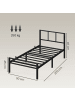 VASAGLE Bettgestell Conner in Schwarz - (B)90 x (H)87 x (T)200 cm
