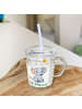 Intirilife Kinder Trinkbecher transparent mit Deckel in Elefant Design