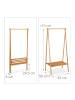 relaxdays Kleiderständer in Natur - (B)83 x (H)170 x (T)56 cm