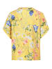 Sublevel Modische Kurzarm Bluse mit Knopfleiste und Blumenmuster in Gelb
