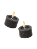 Adilina 2x LED Mini Teelichter Lina Rustik Optik Echtwachs D: 4,5cm in schwarz