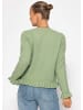SASSYCLASSY Cardigan mit Rüschen in Salbeigrün
