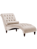 Beliani Chaiselongue MURET in Beige/Braun - (W) 163 x (H) 87 x (L) 72 cm