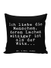 Mr. & Mrs. Panda Kuschelkissen 40x40 Ich liebe die Menschen,... ... in Schwarz