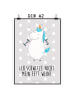 Mr. & Mrs. Panda Poster Einhorn Fitness mit Spruch in Grau Pastell