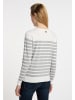 DreiMaster Damen Strickpullover in Wollweiss Grau Melange