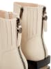 CESARE GASPARI Lederstiefeletten mit Blockabsatz in Beige