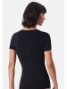 Schiesser Unterhemd / Shirt Kurzarm Personal Fit in Schwarz
