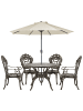 Beliani 6-tlg Gartentisch Set SAPRI in Braun/Grün/Beige