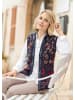 GOLDNER Strickweste Elegante Viskose-Weste mit Muster in dunkelblau / gemustert