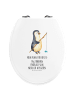 Mr. & Mrs. Panda Motiv WC Sitz Pinguin Angler mit Spruch in Weiß