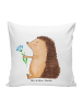 Mr. & Mrs. Panda Sofa Kissen Igel Blumen ohne Spruch in Weiß
