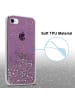 cadorabo Hülle für Apple iPhone 7 / 7S / 8 / SE 2020 Glitter in Lila mit Glitter